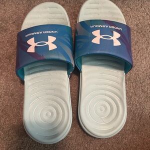 Under Armour Blue Slide Sandals